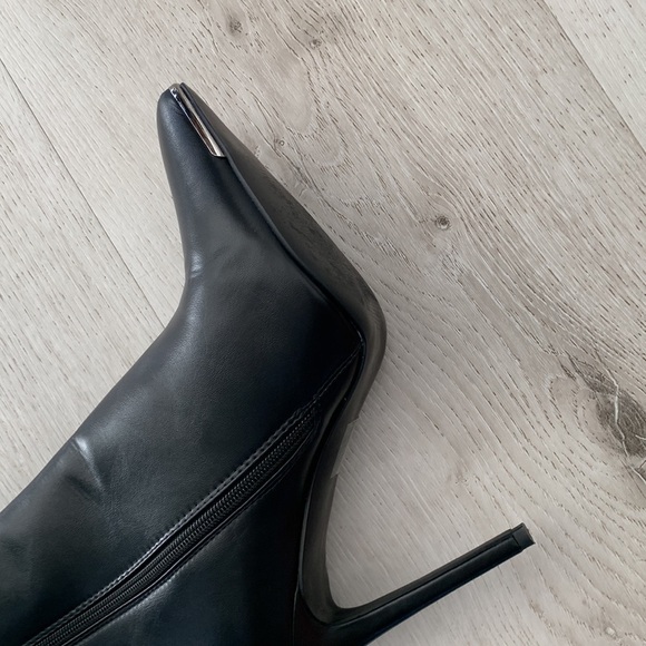 Azalea Wang Hamilton Leather buckles black Boots‎ moto size 10 high heels - Picture 8 of 16